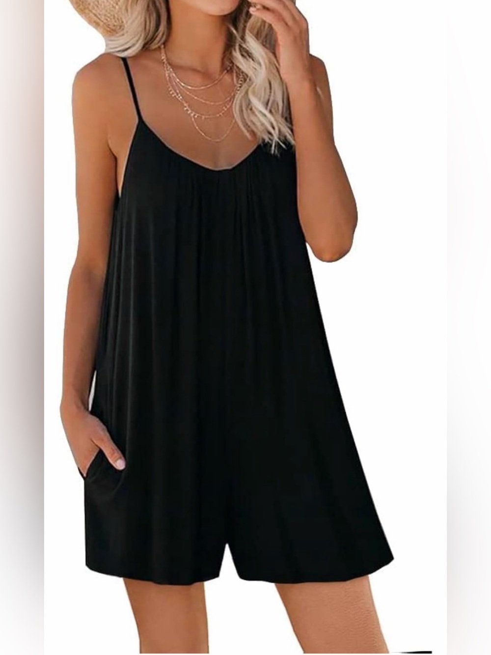 Black Spaghetti Strap Romper